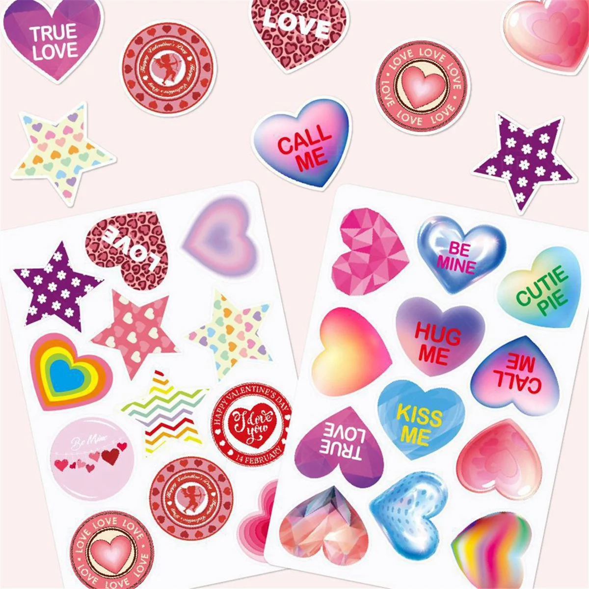 발렌타인 데이 파티 장식 스티커, 발렌타인 데이 휴일 봉투 선물, 사랑 스티커, 4 팩