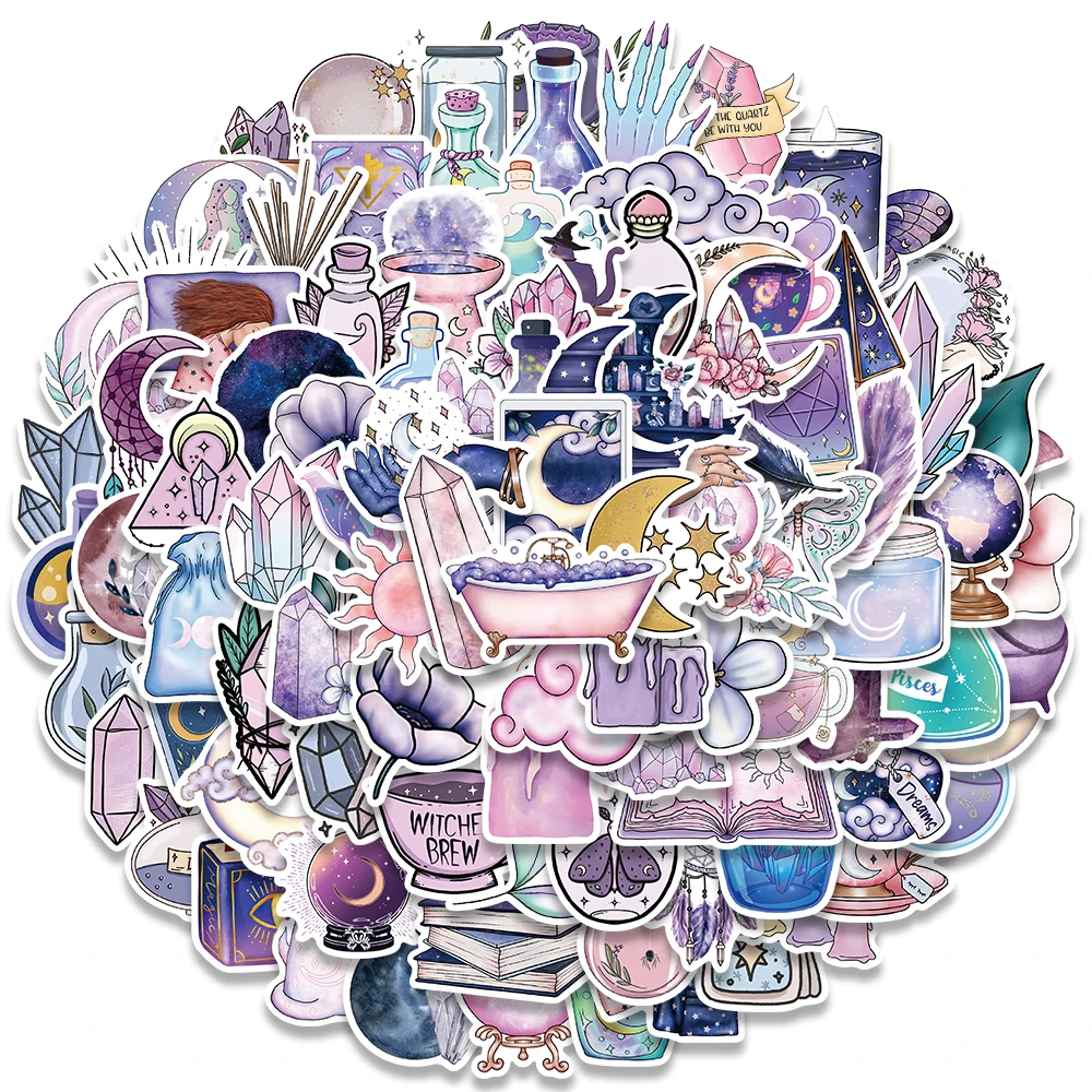 Adesivi Boho Magic Moon Tarot 100 pezzi - Design gotico di boticario strega per graffiti del telefono portatile