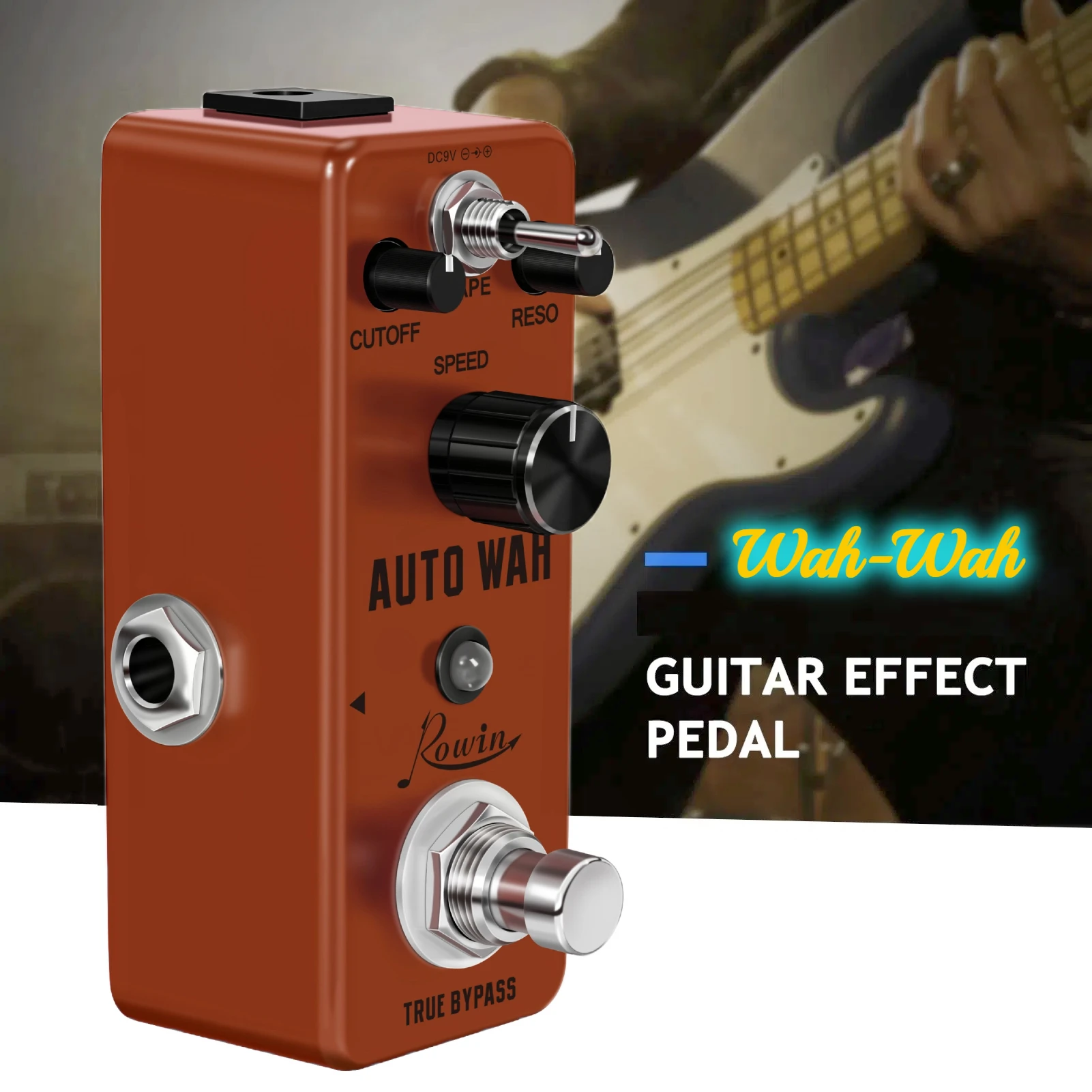 Rowin Auto Wah Effetti Pedale per chitarra Filtro Wah-Wah Effetti digitali Waaah True Bypass Strumenti musicali per pedaliera