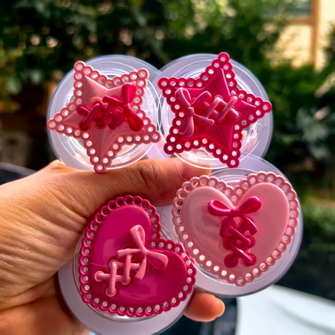 

Y2K Магнитный держатель для телефона с розовой звездой Griptok, кронштейн для Magsafe, лента с бантом в форме сердца, универсальный Smart Tok для iPhone