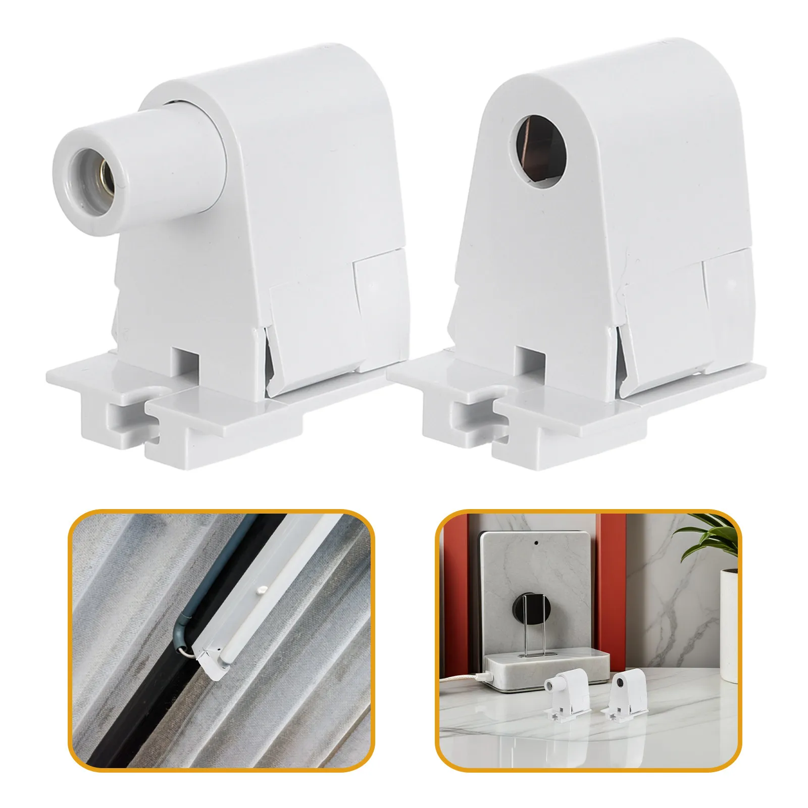 

2Pcs Fa8 Single Pin LED Tube Socket Lamp Holder for T8 T10 T12 Fluorescent Retrofit Fixture Light Tube Base Clip Mounting