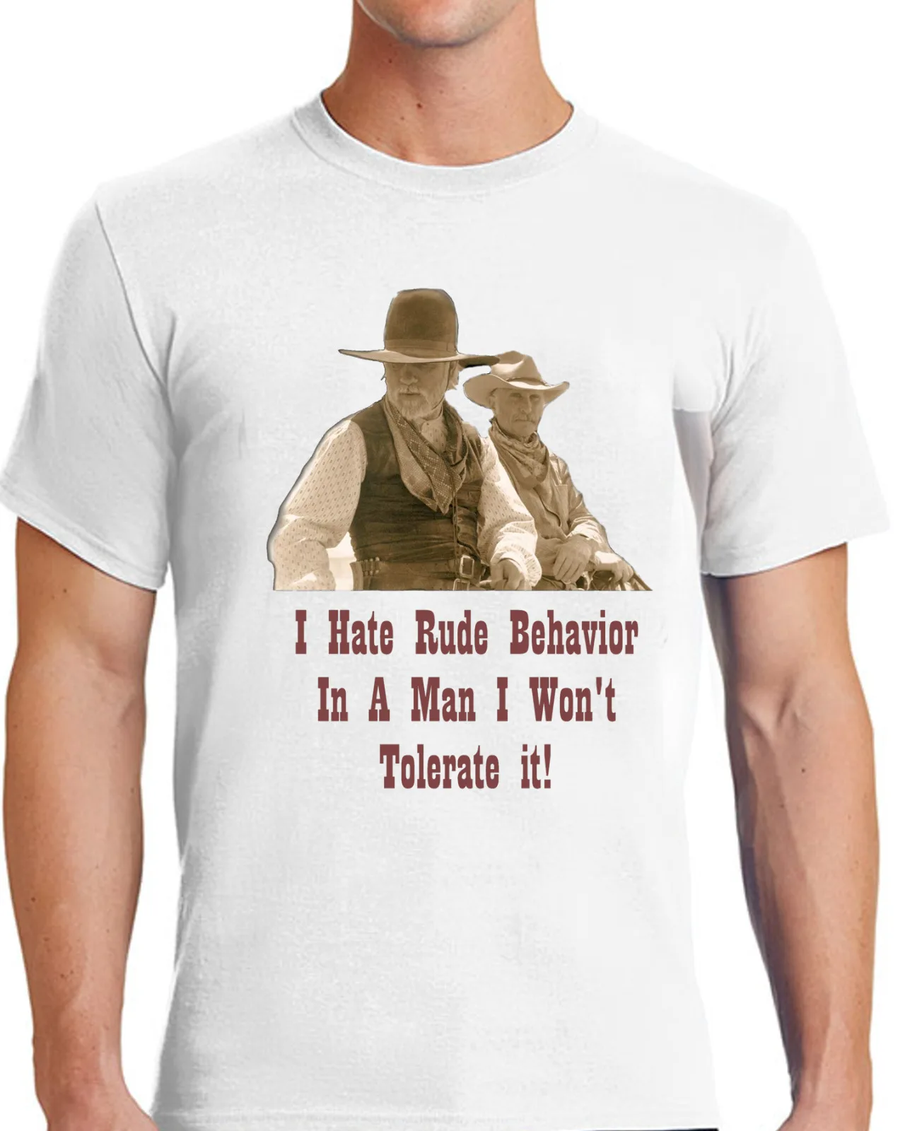 Lonesome Dove I Hate Rude Behavior In MAN T shirt for Men Apparel Short Sleeve