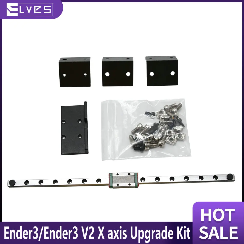 High  quality ELVES 3D Printer Parts Ender3/Ender3 V2 X axis Upgrade Kit  Uses MGN9H  Linear Rail 315MM Length