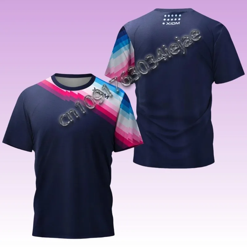 

MOTO-Modern Neon Pattern T-Shirt Men Summer Tennis Badminton T-Shirt Top Table Tennis Club Quick Dry Short Sleeved