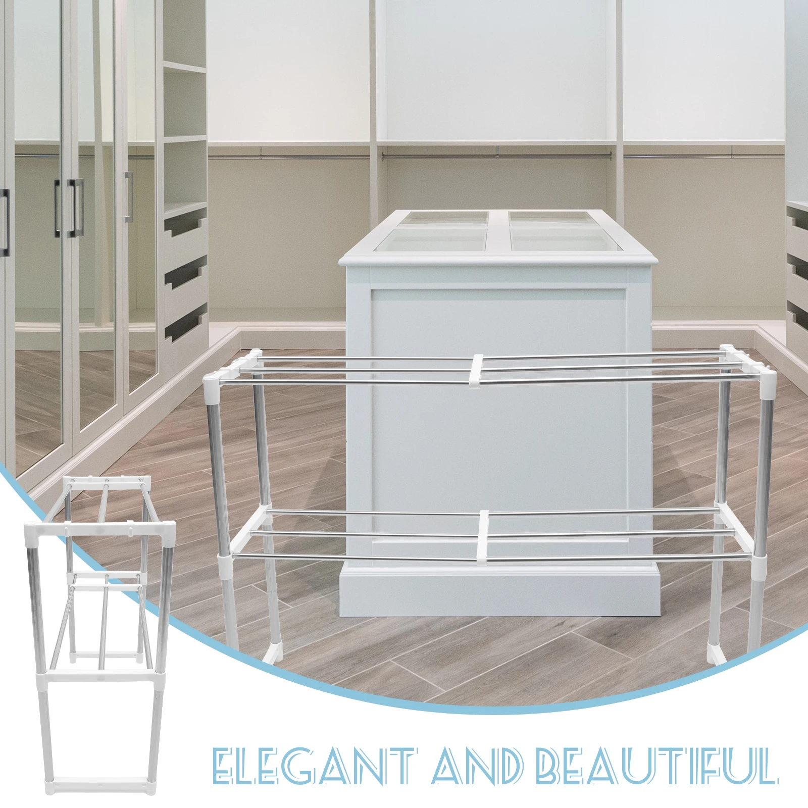 

Dual Layer Retractable Shoe Rack Entryway Storage Holder For Home Dormitory Metal Shoes Shelf Space-Saving Closet Shoe Rack