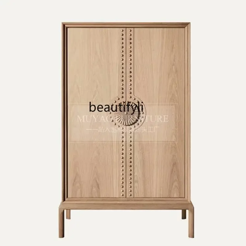 

x11 Simple log wind porch , hand-carved solid wood, American dining side cabinet, modern living room home decoration cabine