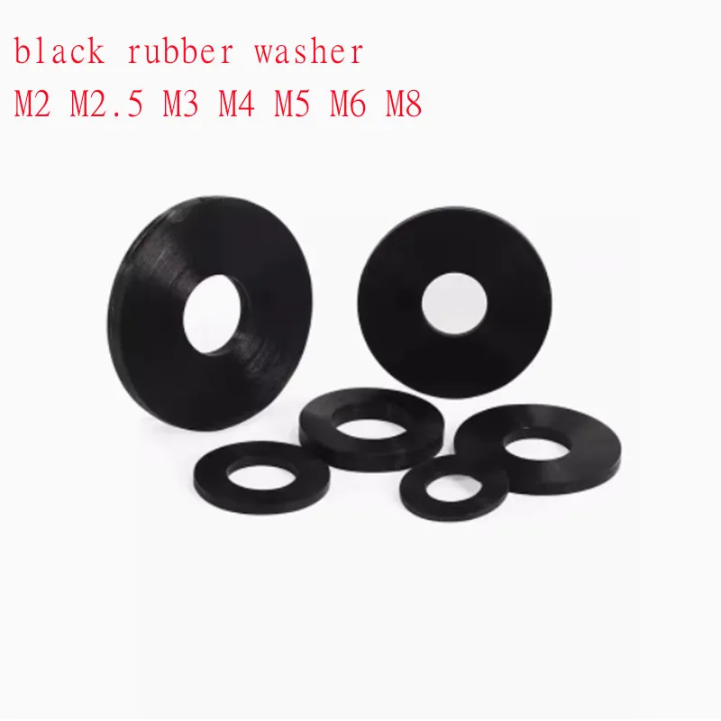 20pcs M3 M4 M5 M6 M8 Black Insulation Sealing Ring Rubber Flat Washer Gasket