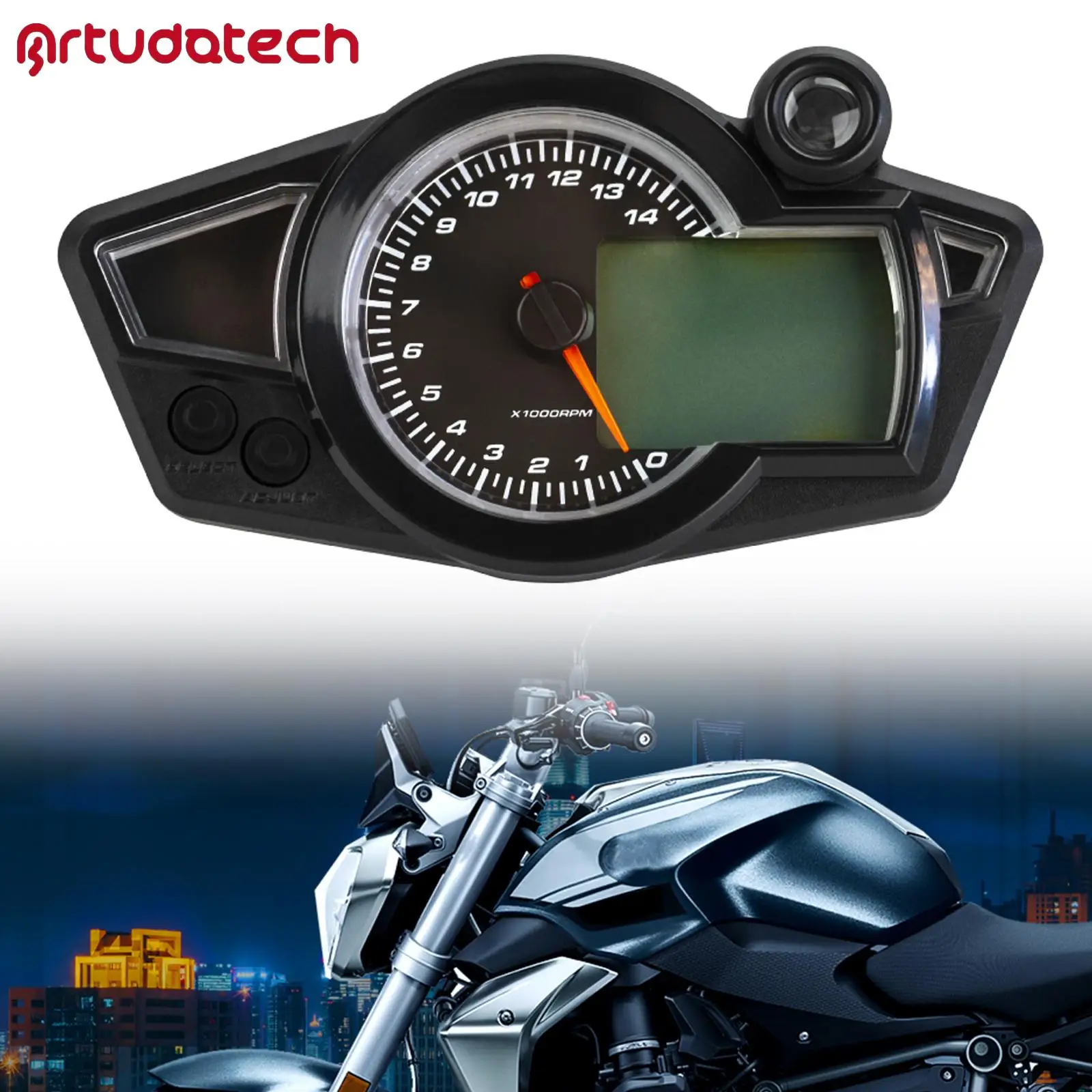 

Backlight Lcd Odometer Universal Motorcycle Rpm Digital Display Speedometer