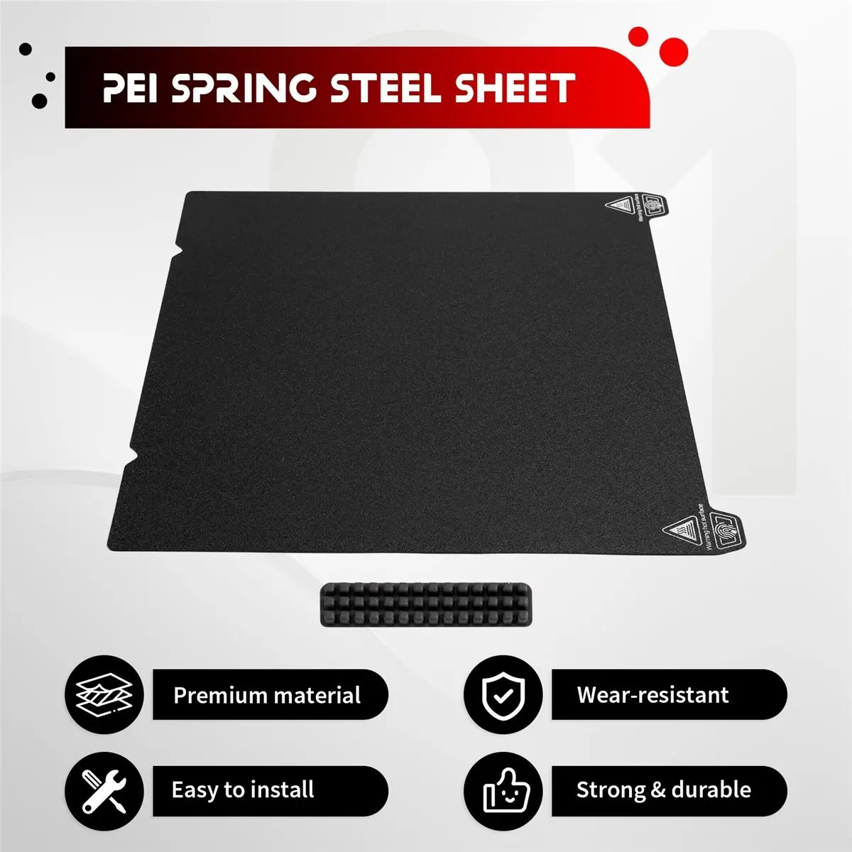 Stabile: lamiera di acciaio per molle PEI per piastra di costruzione PEI bifacciale Creality K1C Adesione e durata migliorate