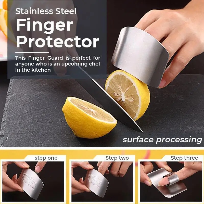 Stainless Finger Guard For Cutting Finger ProtectorsKnife Cut Finger Protection Tool Kitchen Knife Accessories