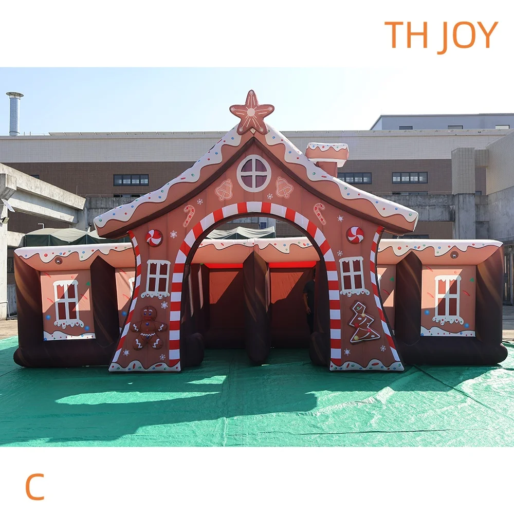 Schneller Luftversand 2026 neue Lebkuchen-Weihnachts-aufblasbare Laser-Tag-Spiele Aufblasbare lustige Haus-Labyrinth-Spiele zu verkaufen