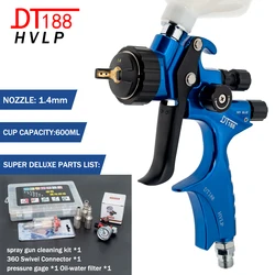 High Quality DT188 Professional HVLP Spay Gun 1.4mm Nozzle Gravity Air Spray Guns Water Based Airbrush For Car Painting