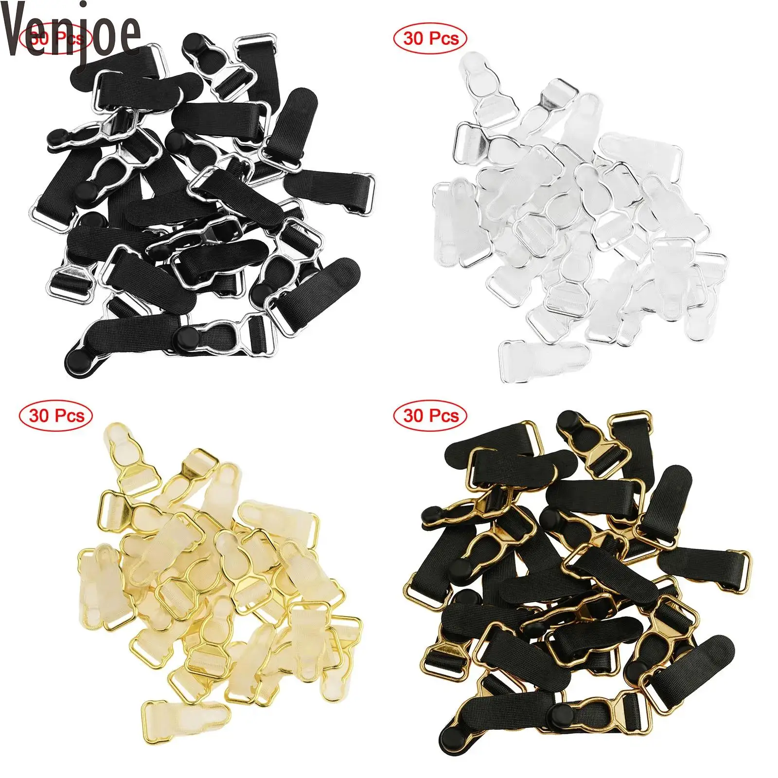 

30Pcs Plastic Corset Leg Garter Belt Clip Hooks Suspender Ends Cuff Stockings Underwear Straps Clips Replacement Grip Hooks