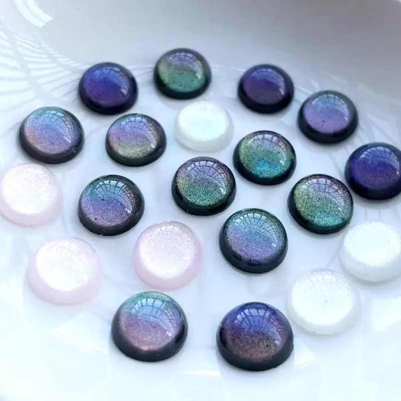 40pcs 12mm New Glitter Filled Resin Round Sequins Flatback starry sky Crystal stones Cabochon DIY wedding decoration rhinestone