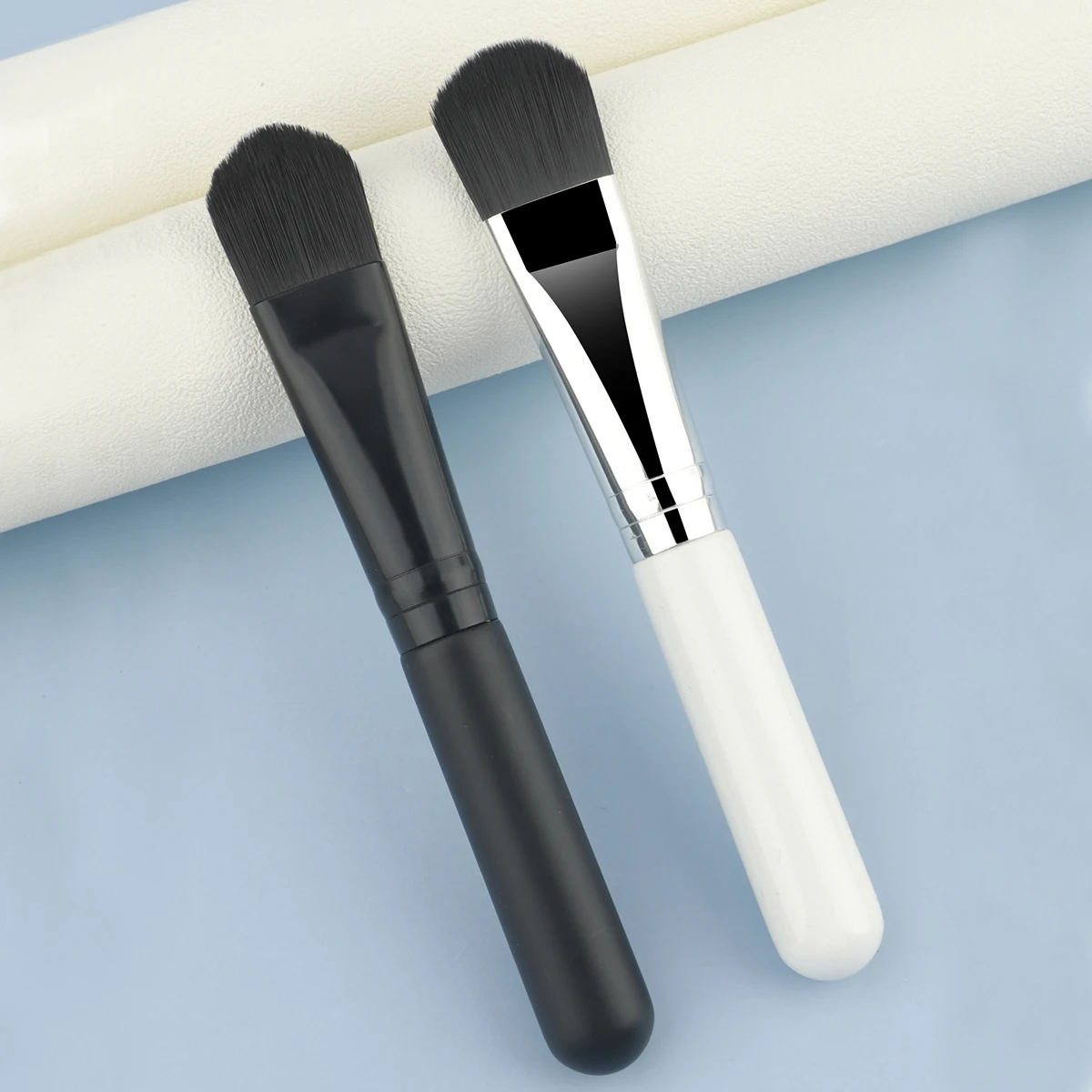 فرشاة قناع الوجه المسطحة الناعمة لتنظيف الوجه والعناية بالبشرة وخلاط الأساس وفرشاة خافي العيوب وأداة مكياج التجميل #4