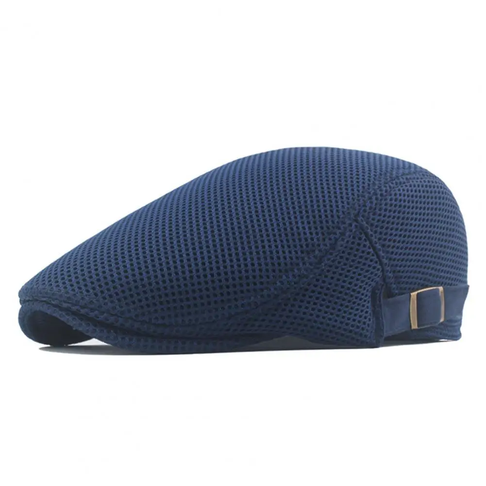 Men Hat Adjustable Buckle Mesh Men Peaked Hat  Convenient Men Hat Perfect Gifts Hollow Washable Men Beret Cap Men Beret Cap