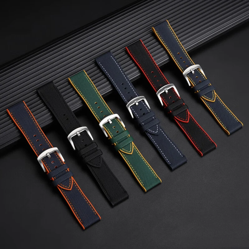 Zachte waterdichte band voor Longines TAG Heuer F1 Seiko Hamilton Casio serie nylon rubber onderkant horlogeband 20 21 22 23 mm armband