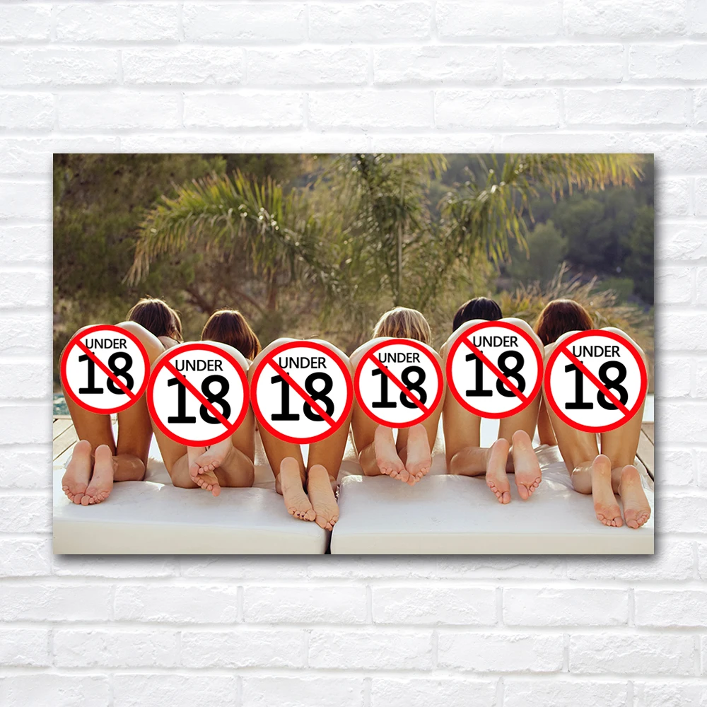 Nude Sexy Girls Naked Women Uncensored Ass Shaved Pussy Home Decor Wall Art Posters Canvas Print Living Room Painting No Frame