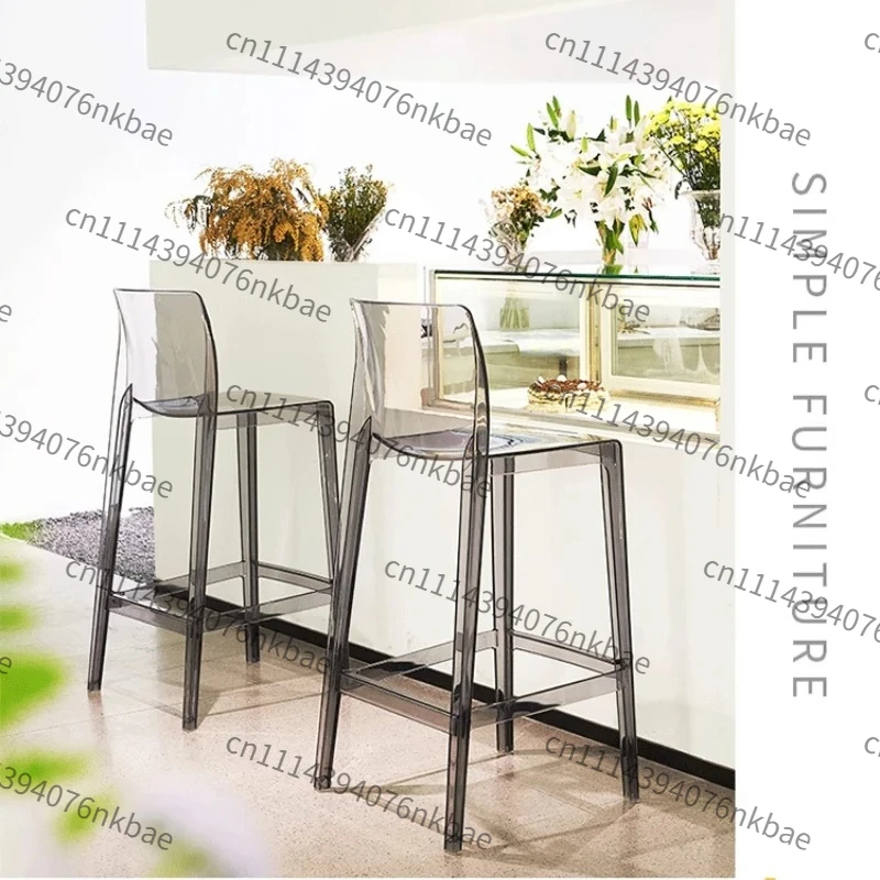 Modern Clear Acrylic Bar Stool, Ergonomic Counter Height Chair, Stylish Seating for Kitchen Island, Home Bar & Cafe