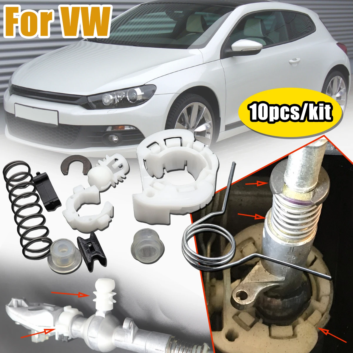 

Upgrade 10pcs Gear Shifter Selector Lever Shaft Spring Bushing for VW Passat CC Scirocco Golf Plus 5M GearBox Bearing Rod Parts
