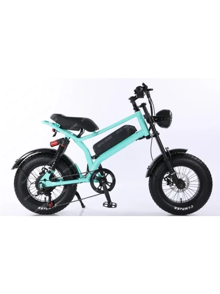 Off-Road Electric Bicycle 16-Inch Wide Tire Male and Female Students Retro Help Walking Small Commuter Lithium Battery