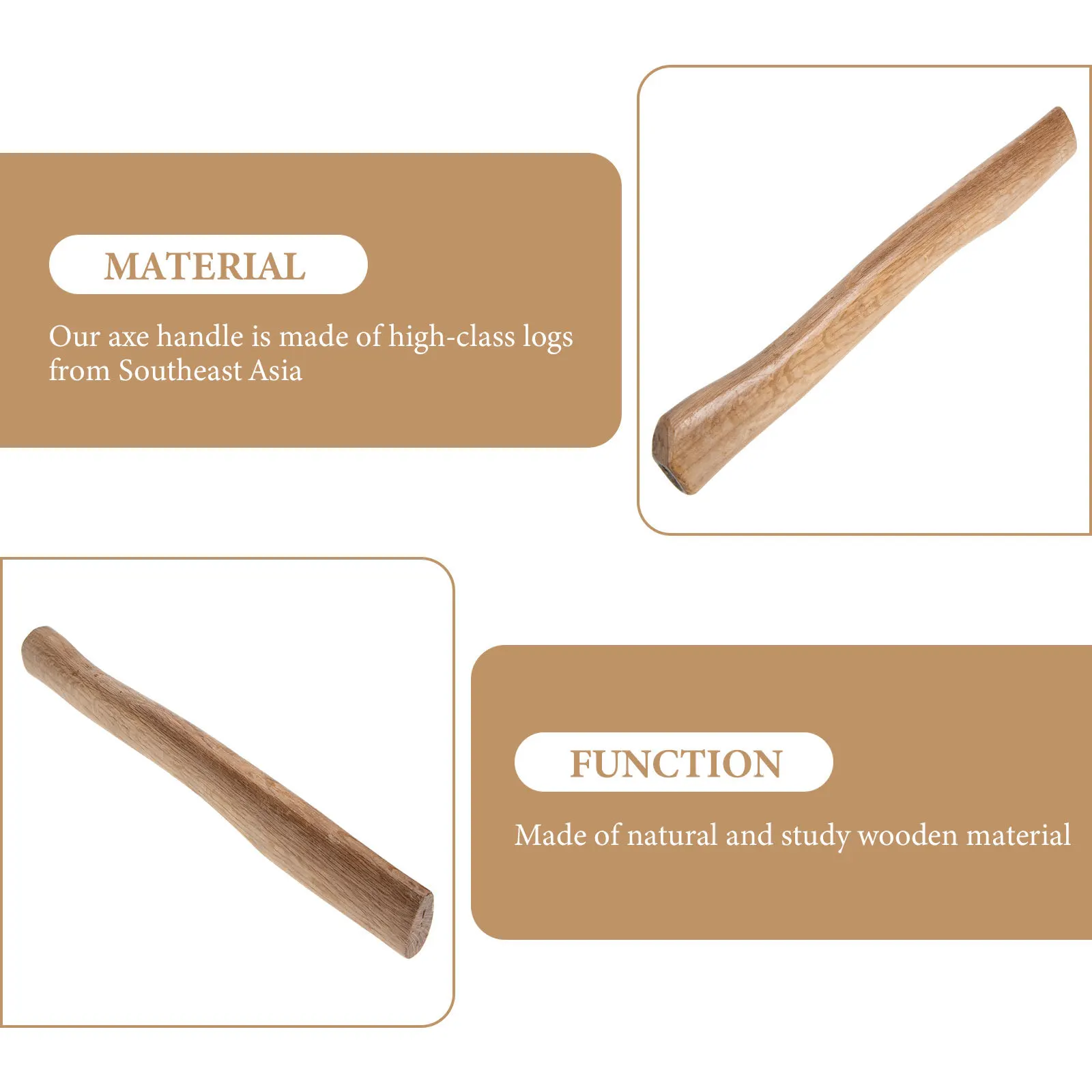 

Premium Wooden Axe Replacement Handle Solid Wood Grip Handle Replacement Fits Multiple Size Axes Accessory Accessory