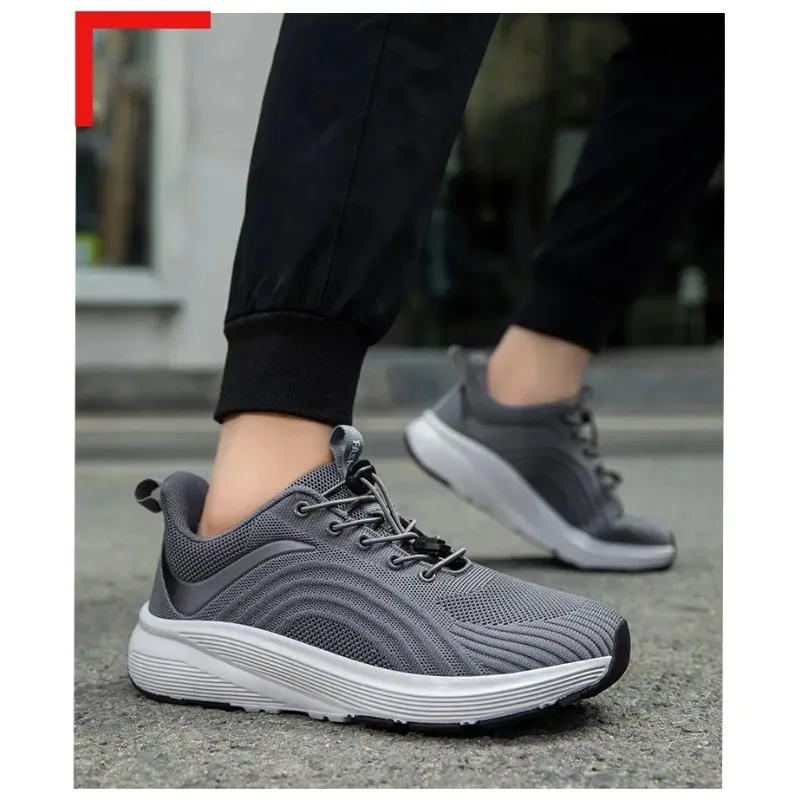 موديل جديد للرجال مضاد للانزلاق مسطح القاع نعل ناعم خفيف الوزن مريح للتنفس أحذية رياضية، أحذية المشي، أحذية الجري