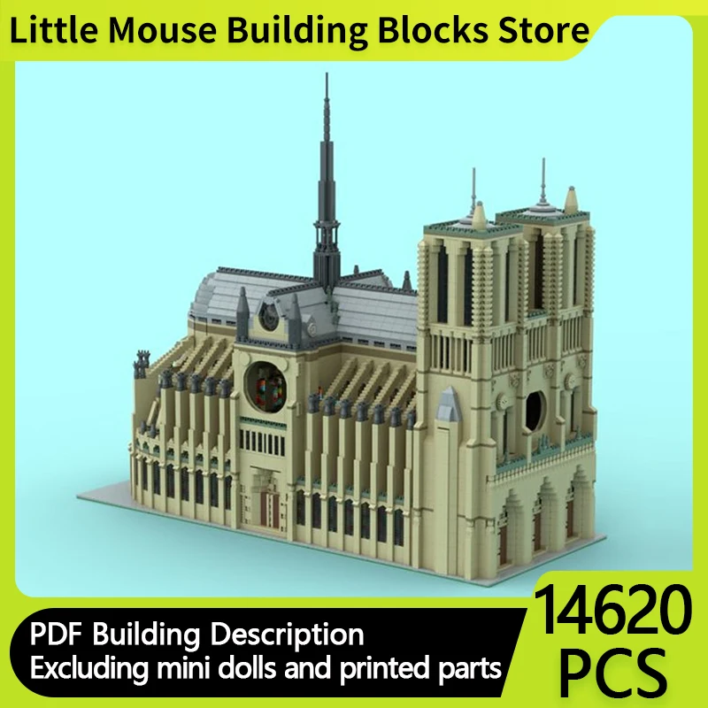 

Medieval Castle Model MOC Building Bricks Ancient Architectural Church Modular Technology Gifts Holiday Assemble Children Toys