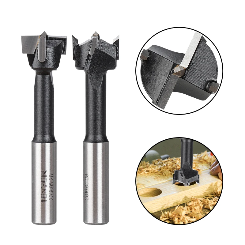 CMCP Drill Bit Forstner Drill Bit 4 Flutes Carbide Wood Router Bit 15-35mm Hole Saw Cutter 70mm Woodworking Cutter Tools