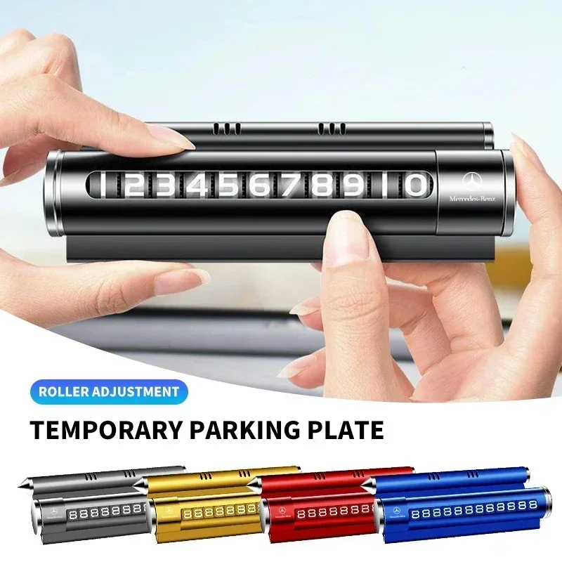 

Car Temporary Parking Number Plate Aluminium Alloy Material Roller Adjustable for Mercedes Benz W211 W204 W210 W203 CLA GLA