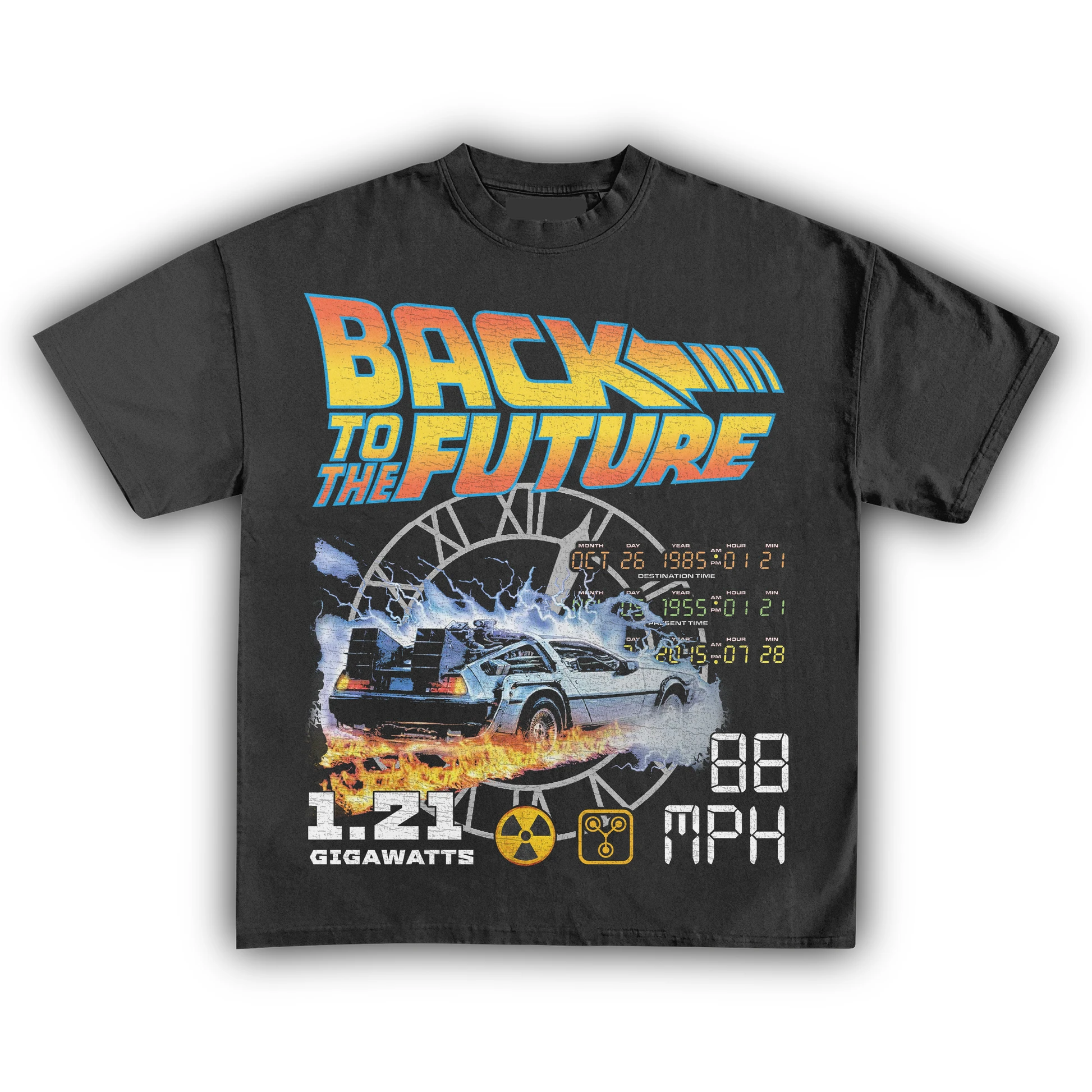 Camiseta retro de ciencia ficción de los años 80 de Back To The Future Delorean para hombres y mujeres, camiseta gráfica clásica vintage de película, ropa de calle