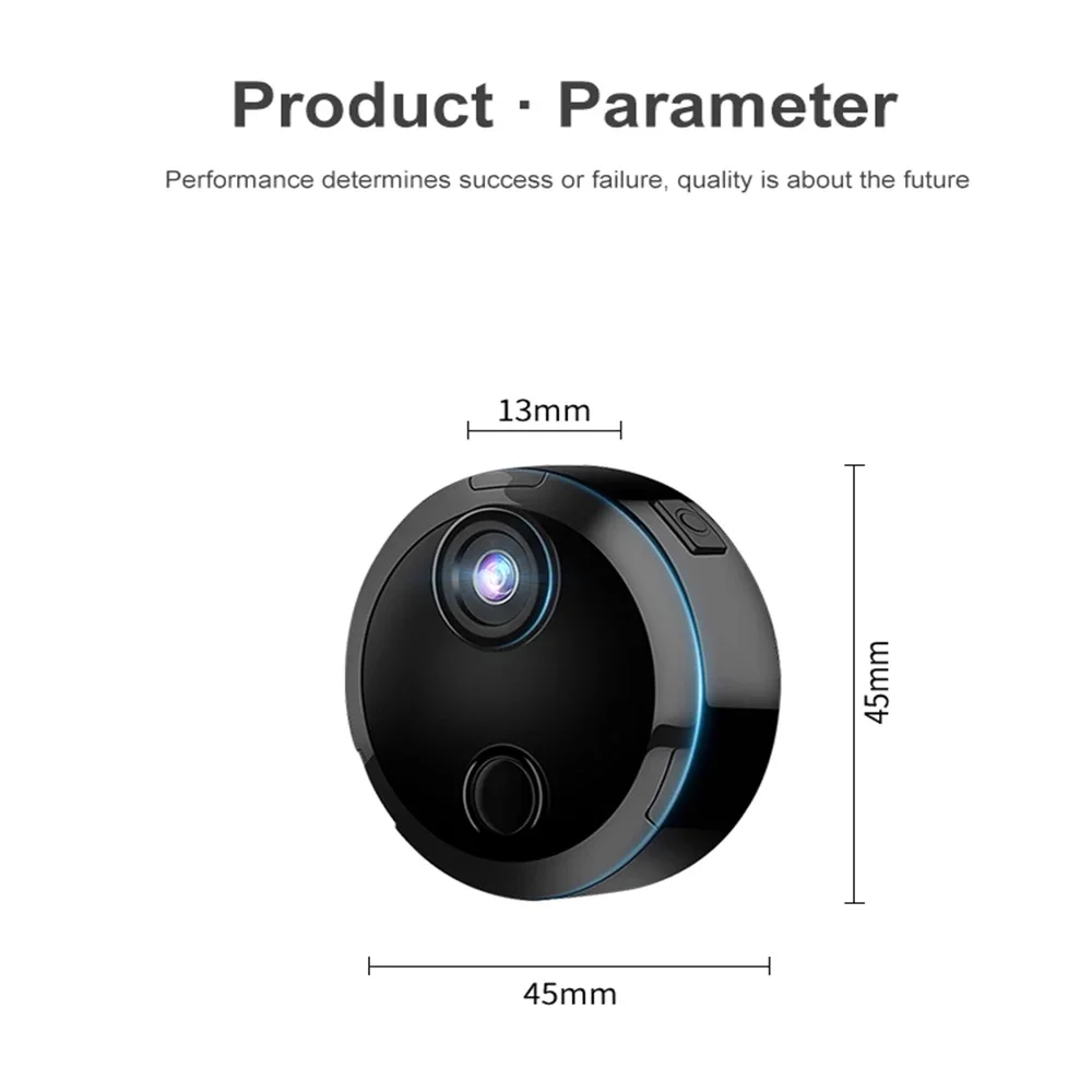 กล้อง IP ไร้สายขนาดเล็ก HD1080P ความปลอดภัยในบ้าน WiFi IR การมองเห็นได้ในเวลากลางคืนแม่เหล็กบันทึกกล้องถ่ายวิดีโอเฝ้าระวังทารก