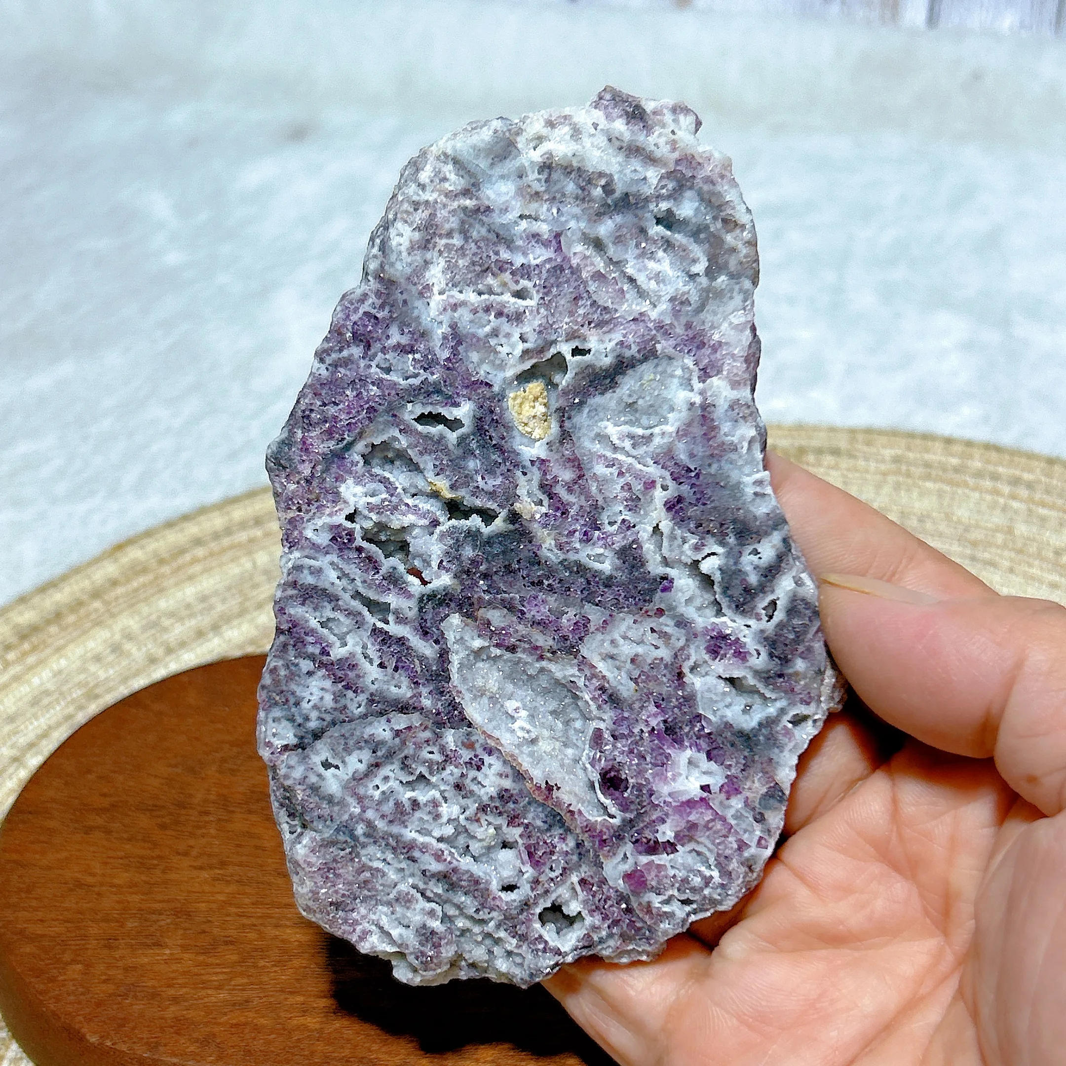 Natural Crystal Purple Sphalerite Druzy Slab Cute Polished High Quality Healing Gemstones Mineral Energy Home Decorations Gift