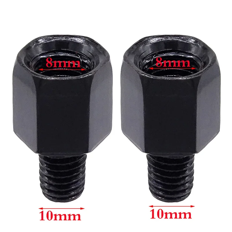 2pcs Universal M8 M10 Motorcycle Side Mirror Adapter Screw Bike Rear View Mirror Adapter Clockwise Bolt Thread Changing Parts