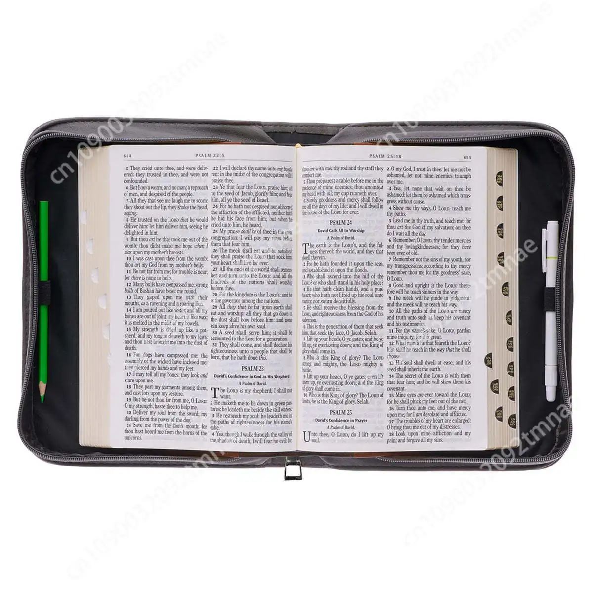 By His Wounds We Are Healed Bible Verse Custom Bible Cover Case Women's Leather Handbags Christianity Church Bible Storage Bags