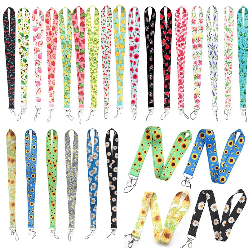 

Fashion Floral Neck Strap Key Lanyard ID Card Phone Key Chain Holder Women Badge Holder Card Cover Case Doctor Nurse Accessories