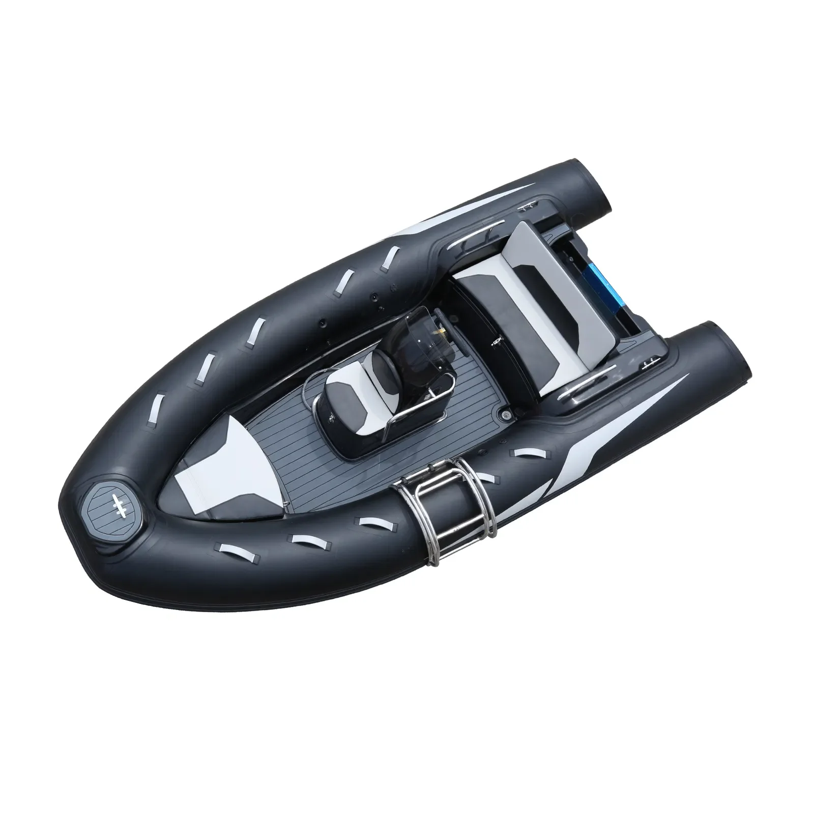 CE Certified 7 Passenger Rib 430 PVC Rigid Fiberglass Inflatable Speed Boat with Jokey Console