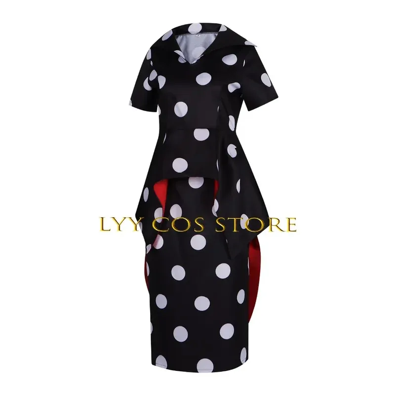 

CyCoraline Cosplay Dress Ghost Mother Cosplay Costume Polka Dot Dress Halloween Party Anime Scary Mothers Outfit