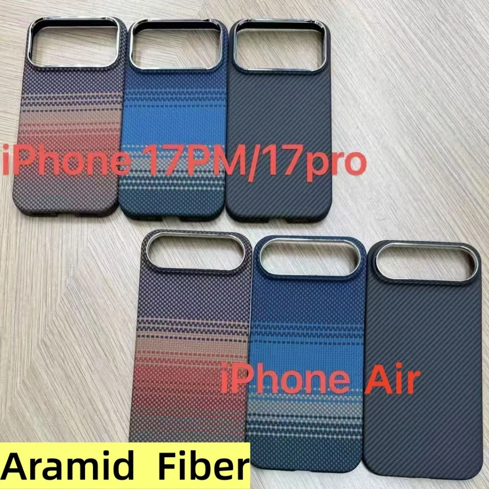 

Для iPhone 17 Pro Max iPhoneAir арамидный чехол из углеродного волокна, кевларовый чехол, ультратонкий, легкий, защитная, с магнитной зарядкой