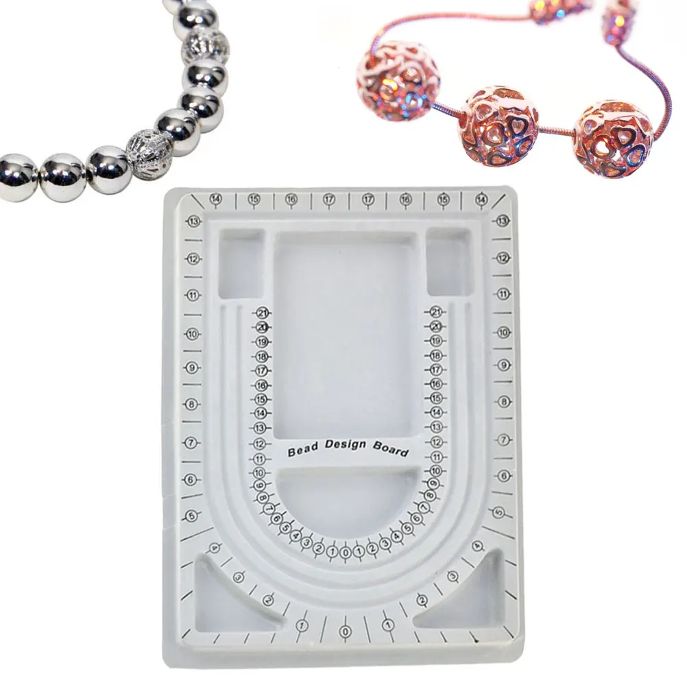 

2Pcs Bead Jewelry Making Necklace DIY Bracelet Flocked Interior Sturdy Storage Necklace Diy Board Beading Board Easy