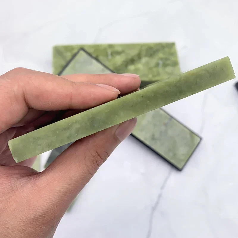 Natural Green Agate sharpening stone Whetstone Fine Grinding Polishing Shaved bar kitchen knife sharpener honing tool10000 Grit