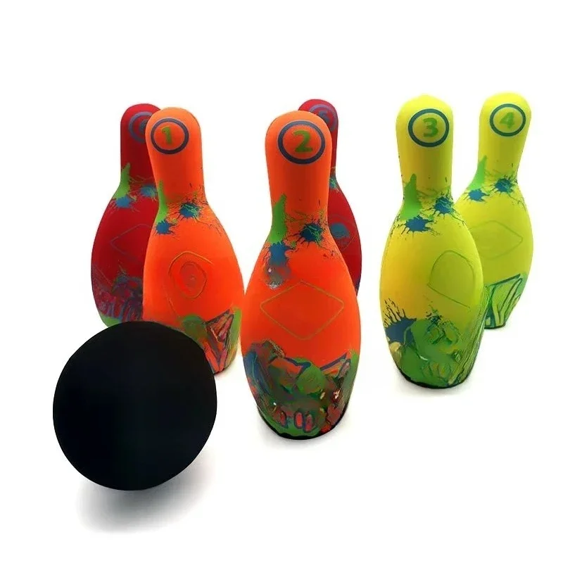 

Children's bowling set made of solid wood, soft silicone, environmentally friendly and non-toxic