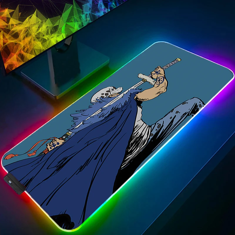 

RGB Mouse Pad one piece Anime Carpe Large PC Gamer Computer Anime LED Mousepad Keyboard Gaming Accessories Backlight Desk Mat