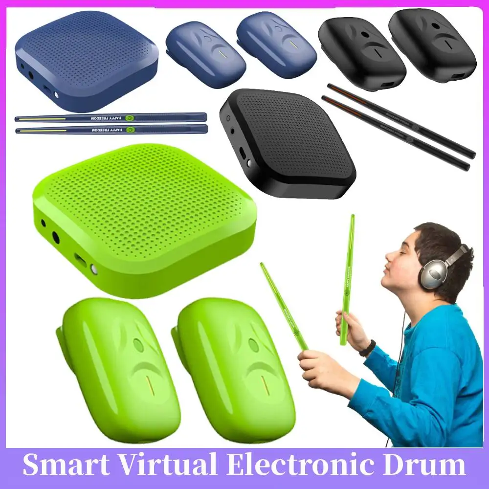 

Воздушный барабан с барабанными палочками Портативный электронный виртуальный воздушный барабан Барабанные палочки Педали для начинающих Дети Взрослые Умный воздушный барабан