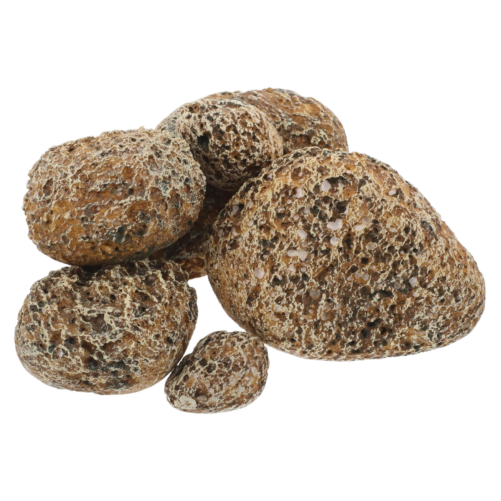 

6pcs Simulated Model Soft PVC Artificial Lawn Decor Yard Stones Fake Rock Terrarium Decor Micro Landscape
