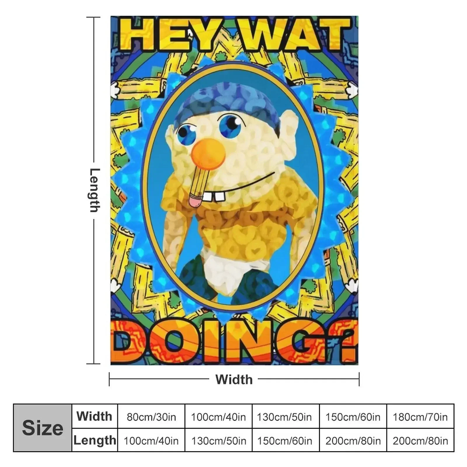 HEY WAT DOING SML Throw Blanket Giant Sofa Flannel Multi-Purpose Retros Blankets