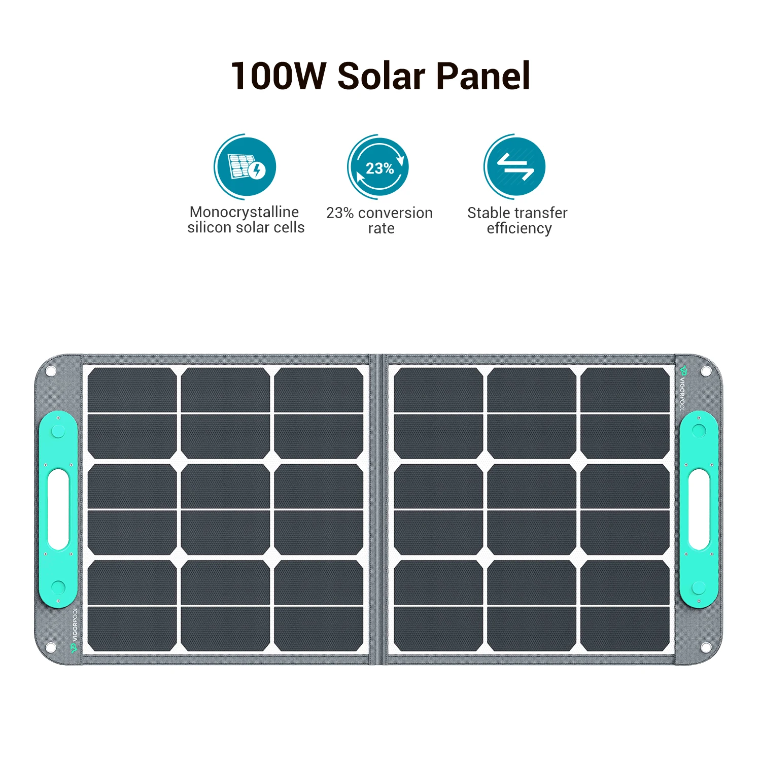 VIGORPOOL100W Foldable Solar Panel for Vigorpool Power Station,  Portable Solar Cell Solar Charger for Outdoor Camping