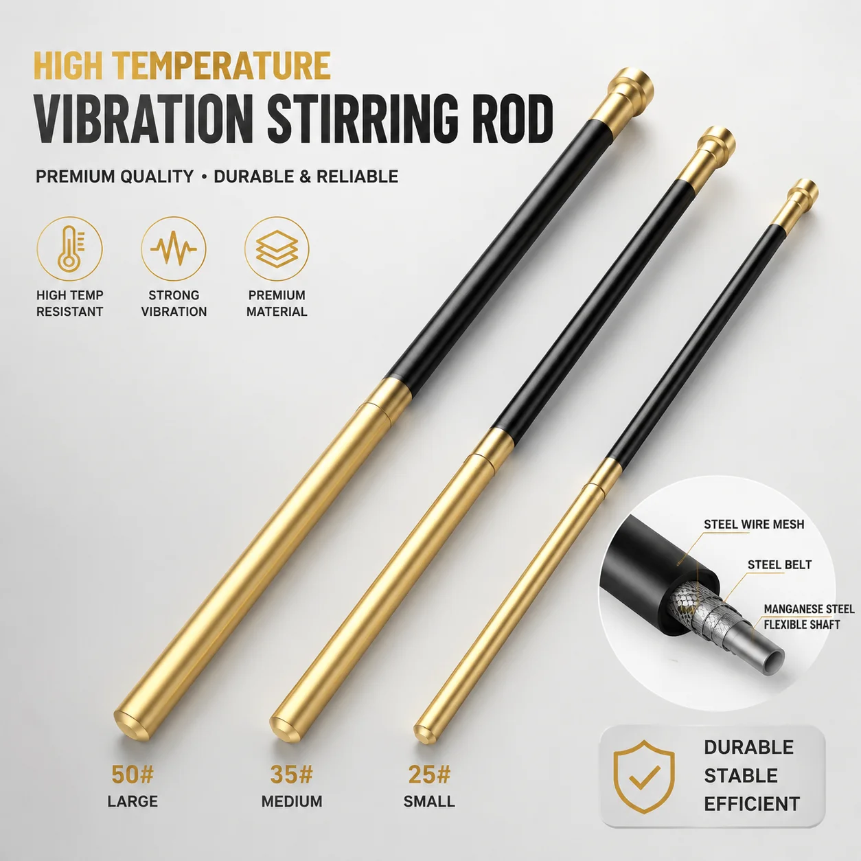 Portable Concrete Vibrator Rod with Fine Tip – 220V Electric Cement Compaction Tool