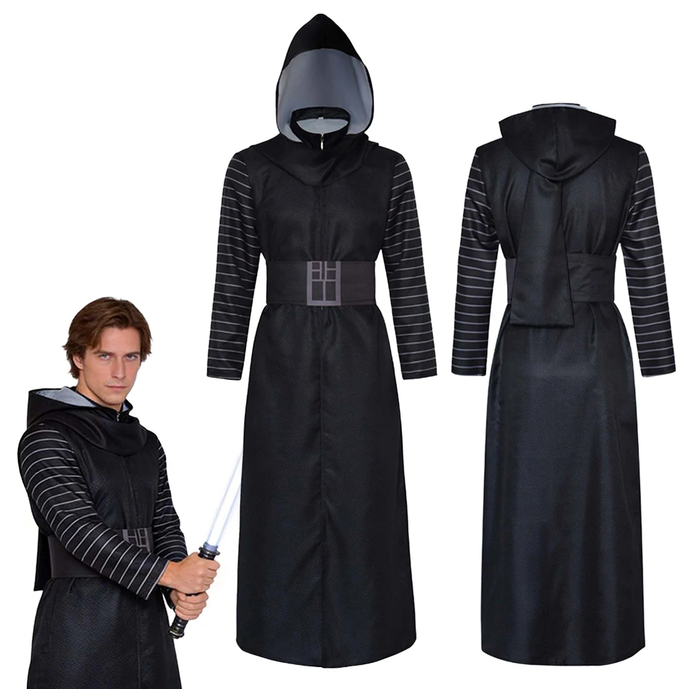 Disfraz de Villain Knight Kylo de Ren, Traje de Fantasía para Cosplay, Disfraz de Hombre para Batalla Espacial, Disfraz de Halloween para Adultos, Trajes de Fantasía Masculinos