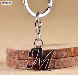 Nuevo llavero Simple DIY de 26 letras, llavero de Metal con letras simples para hombres y mujeres, regalo de fiesta, joyería, llavero de coche, llavero con nombre